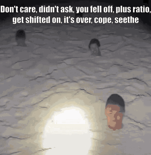 a group of people are swimming in a pool with the caption " don t care didn t ask you fell off plus ratio