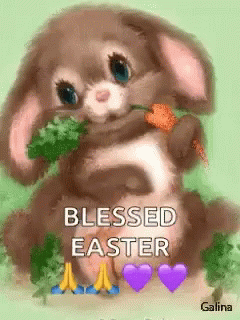 Bunny Blessed Easter GIF - Bunny Blessed Easter Carrot Lover GIFs