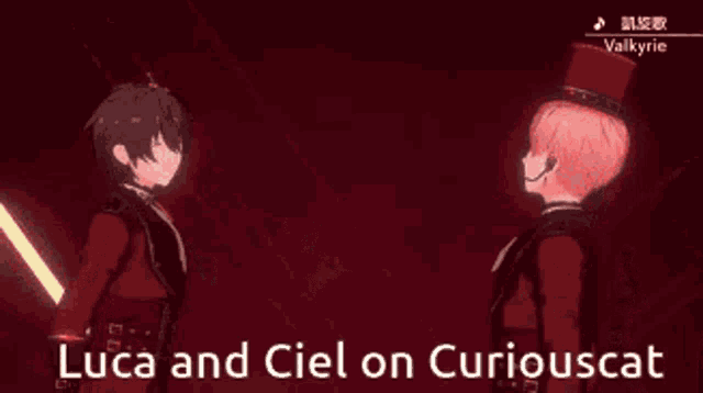 luca and ciel are standing next to each other on curiouscat