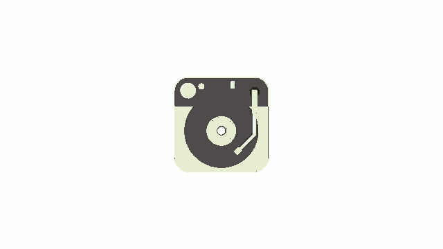 a picture of a record player is surrounded by striped lines