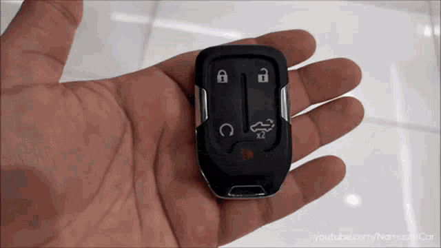 a person is holding a car key in their hand with youtube.com in the bottom right corner