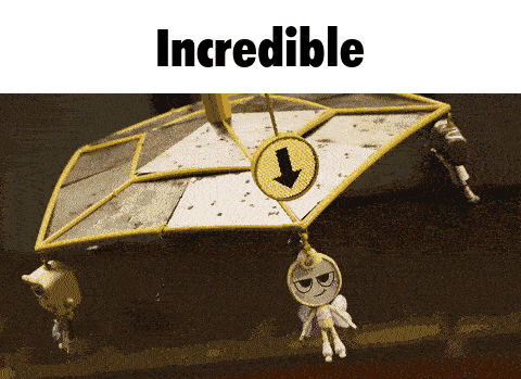a drawing of a flying object with the word incredible above it