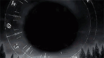 a black and white photo of a circle with numbers on it and a light coming out of it .