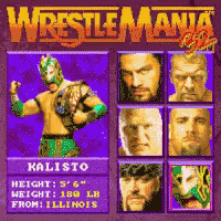 a poster for wrestlemania shows a man in a mask
