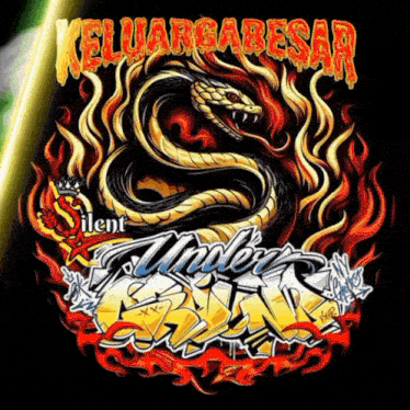 a poster with a snake and the words keluarga besar on it