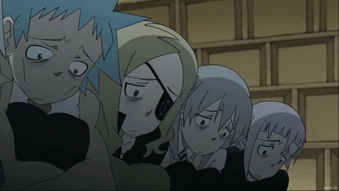 a group of cartoon characters with one having the letter s on his face