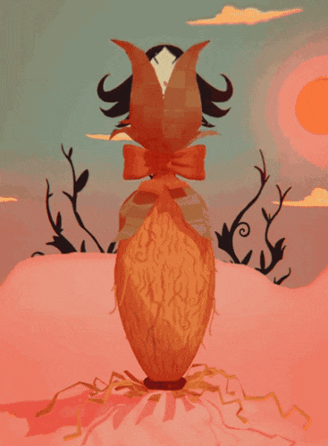 a drawing of a woman with a scary mask on
