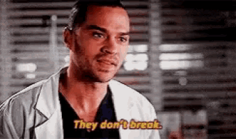 a man in a lab coat is talking and saying `` they don t break '' .