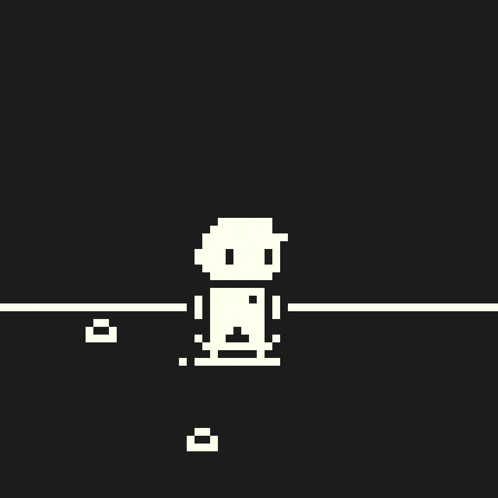 a pixel art drawing of a man wearing a hat and the number 80