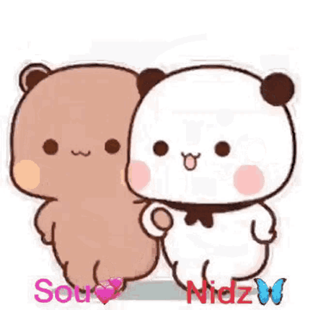 a couple of bears standing next to each other on a white background .