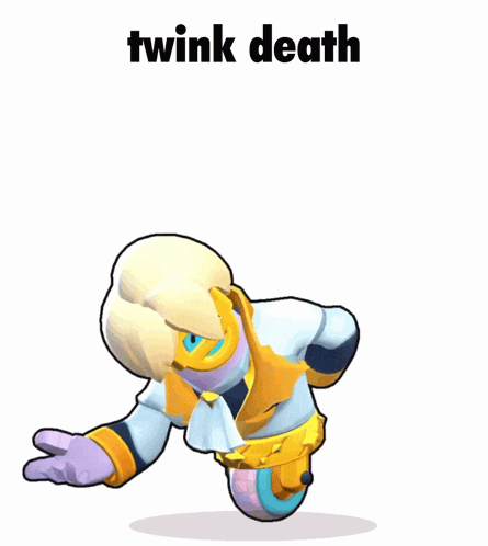 a cartoon character is doing a handstand with the words " twink death " above him
