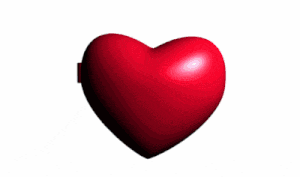 a red and white heart shaped item with a picture of a dog on it