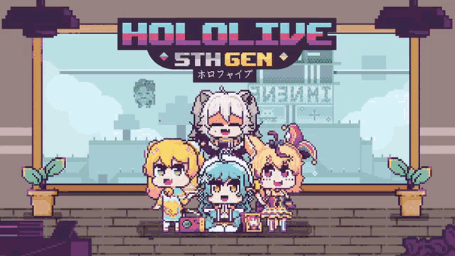 a poster for hololive 5th gen shows a group of girls