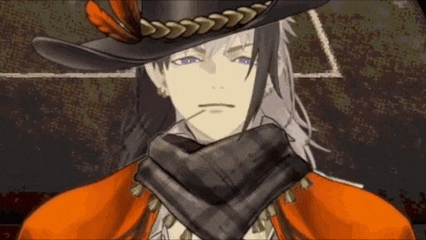 a man with long hair is wearing a cowboy hat and a scarf .