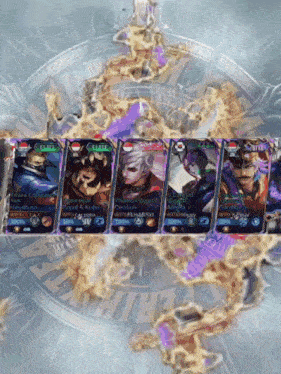 a screenshot of a video game with a purple background
