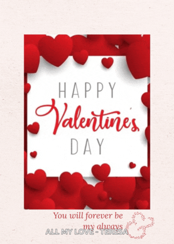 a valentine 's day card that says happy valentines day
