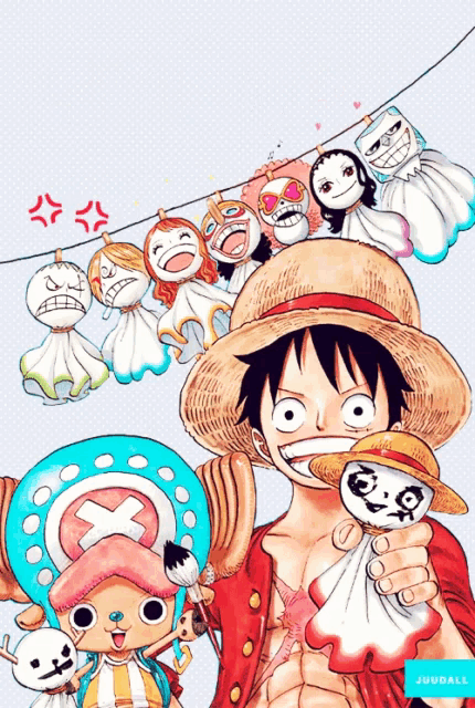 monkey d luffy and tony tony chopper are shown in a cartoon