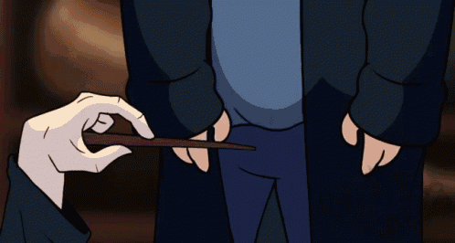 a cartoon of a hand holding a wand