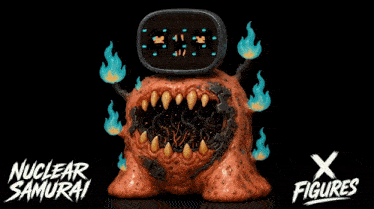 a nuclear samurai x figure is displayed on a dark background