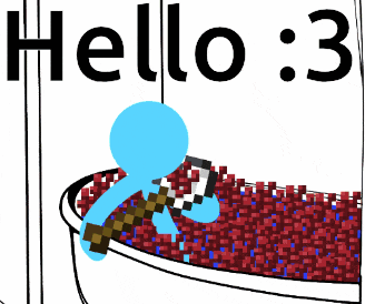 a drawing of a person holding an axe in a bathtub with the words hello : 3 above them