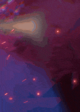 a close up of a person 's face with sparks flying around