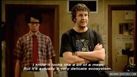 Delicate Ecosystem - Messy GIF - The It Crowd It Looks Like A Bit Of A Mess Very Delicate Ecosystem GIFs