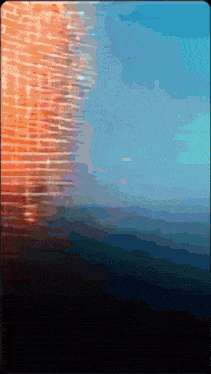 a brick wall is reflected in a blue sky