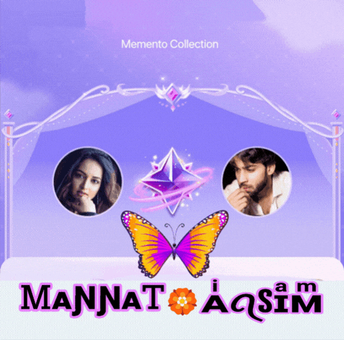 a poster with a butterfly and the words memento collection on it