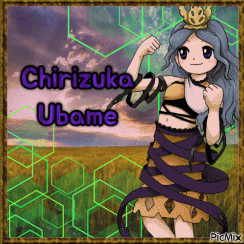 a picture of a girl with the name chirzuka ubame on it