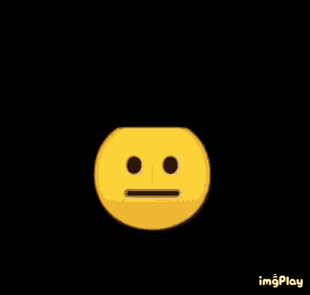 a yellow square with two brown circles on it 's face is moving on a black background .