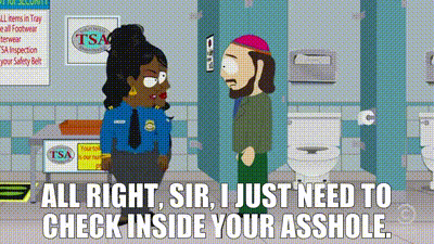 a cartoon of a man and a woman standing in a bathroom talking .