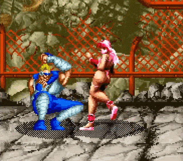 a pixel art of a man kneeling down next to a woman in a video game .
