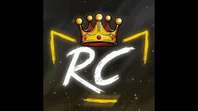 a colorful rc logo with a crown on top