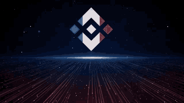 a blue white and red logo with a french flag on it