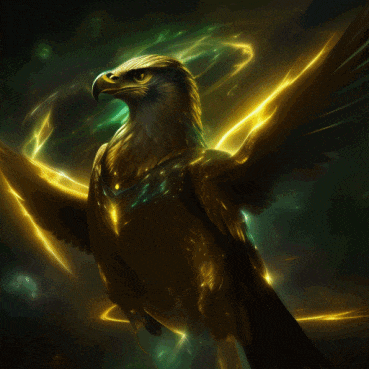 a golden eagle with its wings outstretched looks at the camera