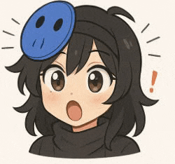 a girl with a blue mask on her head is looking surprised .