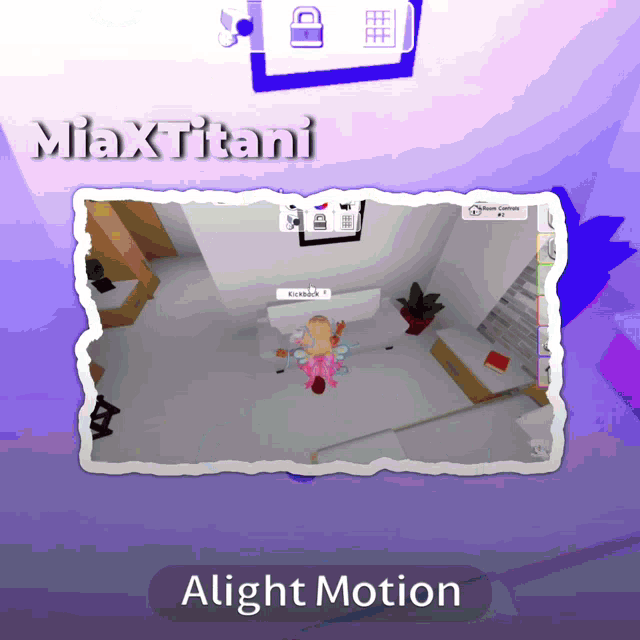 a picture of a girl in a room with the name miaxtitani on the top