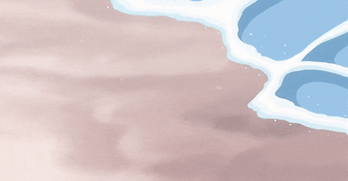 a drawing of a pool with waves coming in