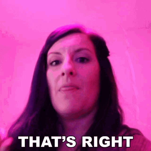 a woman is making a funny face and says that 's right .