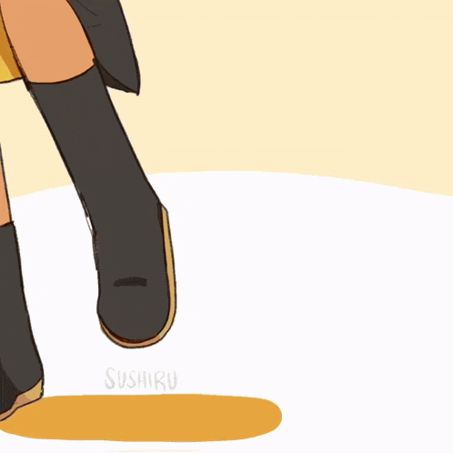 a drawing of a person with their hands on their hips by sushi