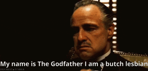 a man in a tuxedo says " my name is the godfather "