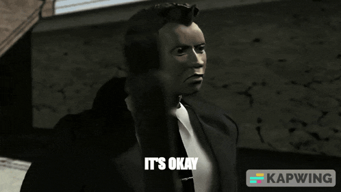a man in a suit and tie says it 's okay on a screen