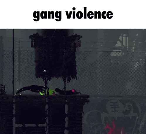 a screenshot of a video game with the words gang violence above it