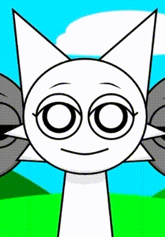 a black and white drawing of a cat with ears
