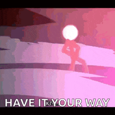 a cartoon character with a white head and the words have it your way on the bottom