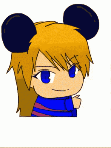 a cartoon drawing of a girl with mickey mouse ears