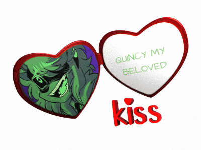 a valentine 's day card that says quincy my beloved and kiss