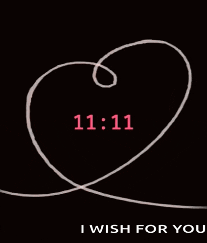a drawing of a heart with the words 11:11 i wish for you below it
