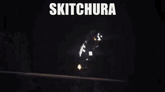 a blurred image with skitchura written in white letters