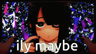 a picture of a girl with horns and the words ily maybe on the bottom